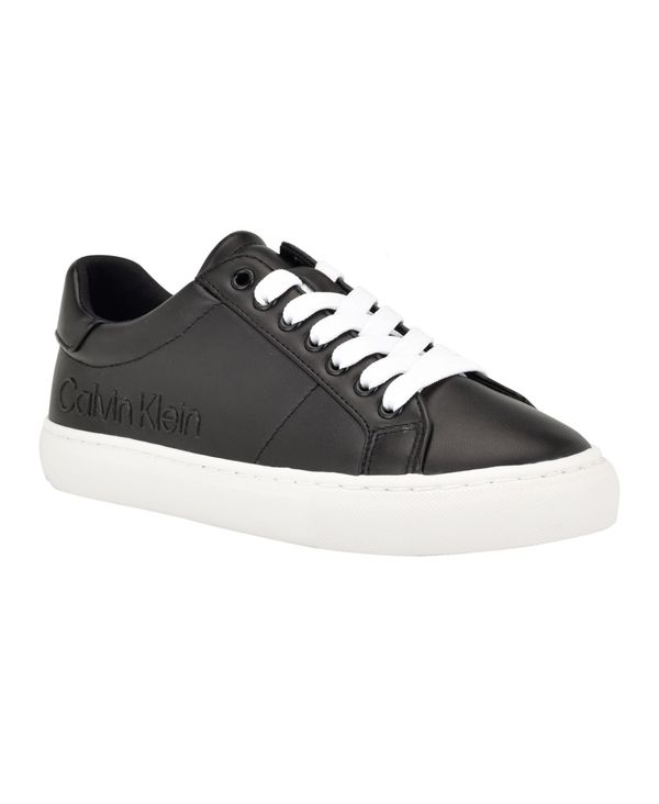 カルバンクライン レディース シューズ スニーカー レース Calvin Klein Women's Camzy Round Toe Lace-Up Casual Sneakers Black ブラック