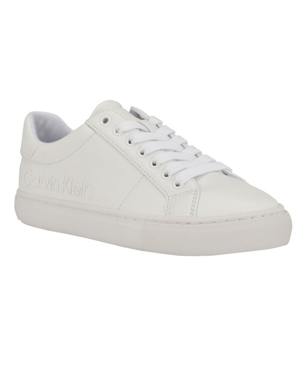 カルバンクライン レディース シューズ スニーカー レース Calvin Klein Women's Camzy Round Toe Lace-Up Casual Sneakers White ホワイト