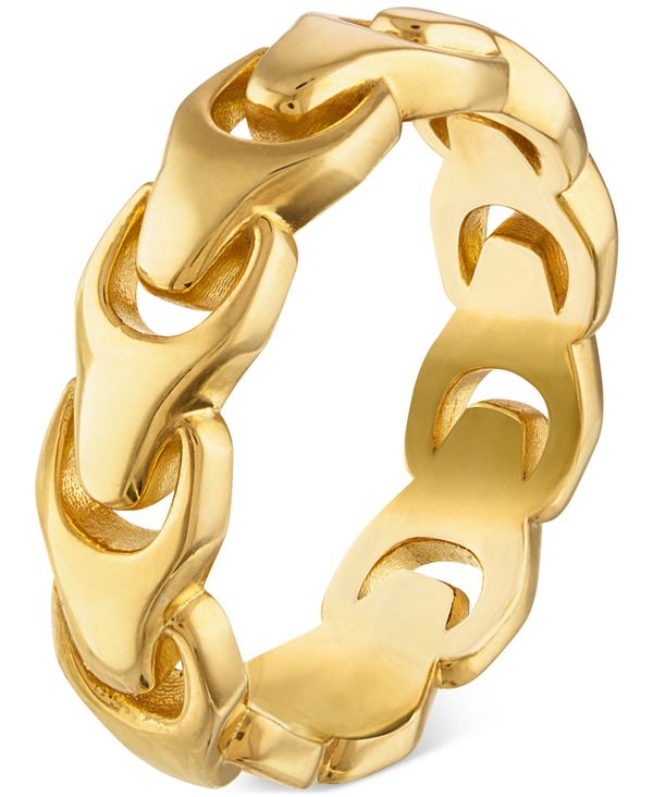 ブロバ メンズ アクセサリー 腕時計 Bulova Men's Link Ring in 14k Gold-Plated Sterling Gold ゴールド