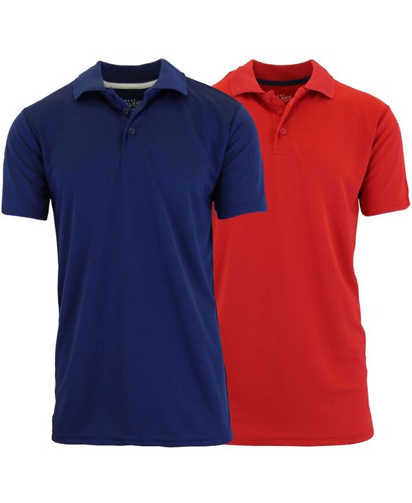 ギャラクシーバイハルビック メンズ トップス ポロシャツ Galaxy By Harvic Men's Tag less Dry-Fit Moisture-Wicking Polo Shirt Pack of 2 Navy and Red ネイビー