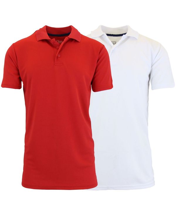 ギャラクシーバイハルビック メンズ トップス ポロシャツ Galaxy By Harvic Men's Tag less Dry-Fit Moisture-Wicking Polo Shirt Pack of 2 Red and White ホワイト 8,495円