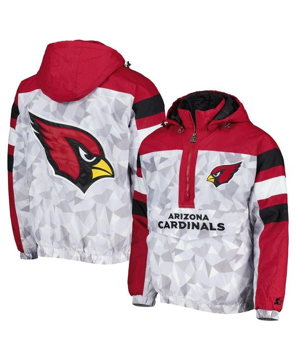 スターター メンズ アウター ジャケット・ブルゾン フーデッドジャケット ジャケット Starter Men's White Cardinal Arizona Cardinals Thursday Night Gridiron Raglan Half-Zip Hooded Jacket White Cardinal ホワイト