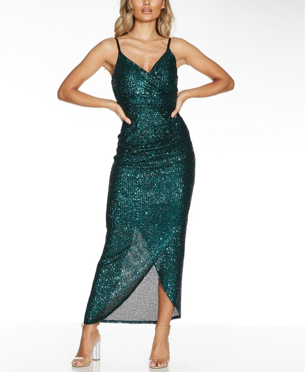 即納 最大半額 楽天市場 クイズ レディース ワンピース トップス Sequined Bodycon Gown Green Revida 楽天市場店 超激安 Souvenirsfromjordan Com