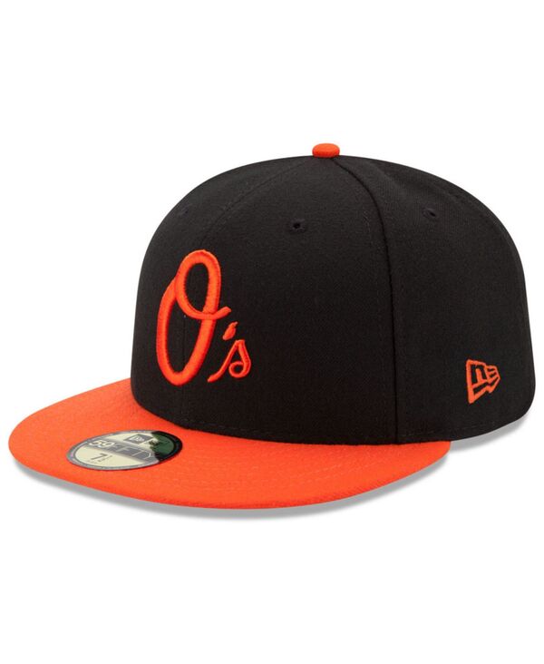 ニューエラ メンズ アクセサリー 帽子 キャップ New Era Baltimore Orioles Authentic Collection 59FIFTY Fitted Cap Black/Orange ブラック｜ReVida 店