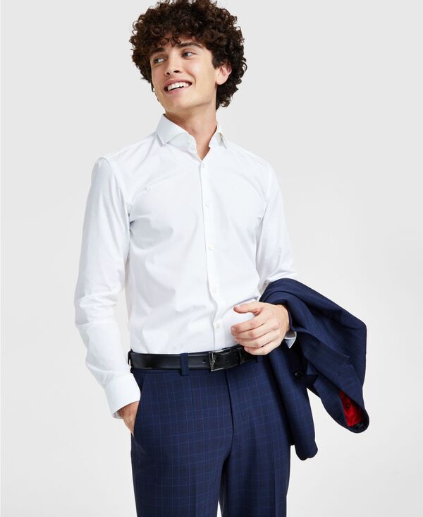 ヒューゴボス メンズ トップス シャツ スリムフィット Hugo Boss Men's Slim Fit Solid Dress Shirt White ホワイト
