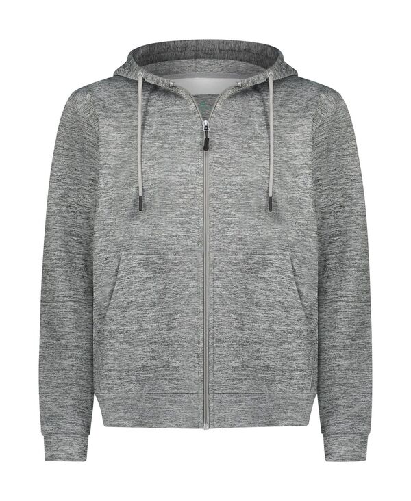 ミオマリオ メンズ アウター ニット・セーター トール セーター シルク フリース パーカー Mio Marino Premium Zip-Up Hoodie for Men with Smooth Silky Matte Finish & Cozy Fleece Inner Lining - Men's Sweater with Hood for Big & Tall Halo grey グレー