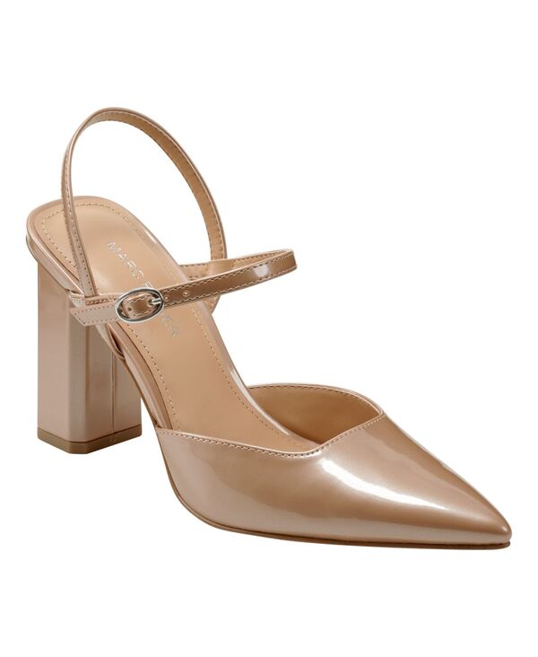 マークフィッシャー レディース シューズ パンプス ヒール Marc Fisher Women's Doster Block Heel Pointy Toe Dress Pumps Light Natural Patent - Faux Patent Leather