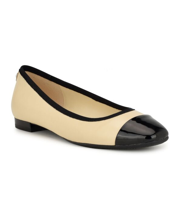 ナインウェスト レディース シューズ パンプス Nine West Women's Ollin 9X9 Slip-On Square Toe Dress Flats Light Natural Leather Multi マルチカラー