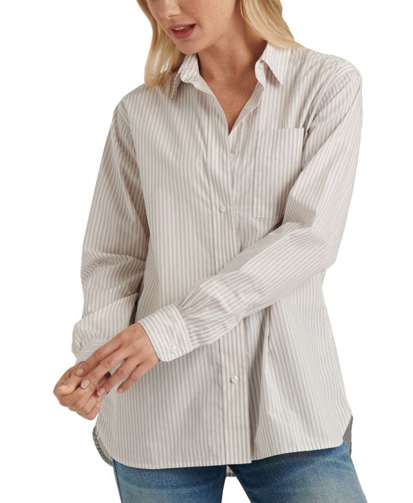 驚きの値段 ラッキーブランド レディース シャツ トップス Relaxed One Pocket Shirt Khaki Multi 奇跡の再販 トップス シャツ ブラウス Nachovidalshop Com