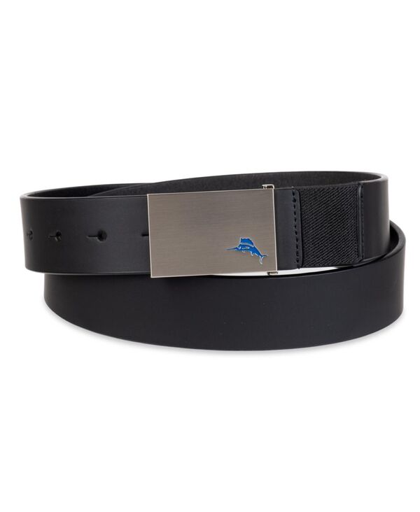 トッミーバハマ メンズ 付属品 胴締め Tommy Bahama Men\u0027s Plaque Buckle Casual Stretch Golf Belt Black 黒いこと