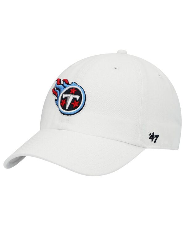 47 ブランド メンズ アクセサリー 帽子 '47 Brand Men's '47 White Tennessee Titans Clean Up Adjustable Hat White ホワイト｜ReVida 店