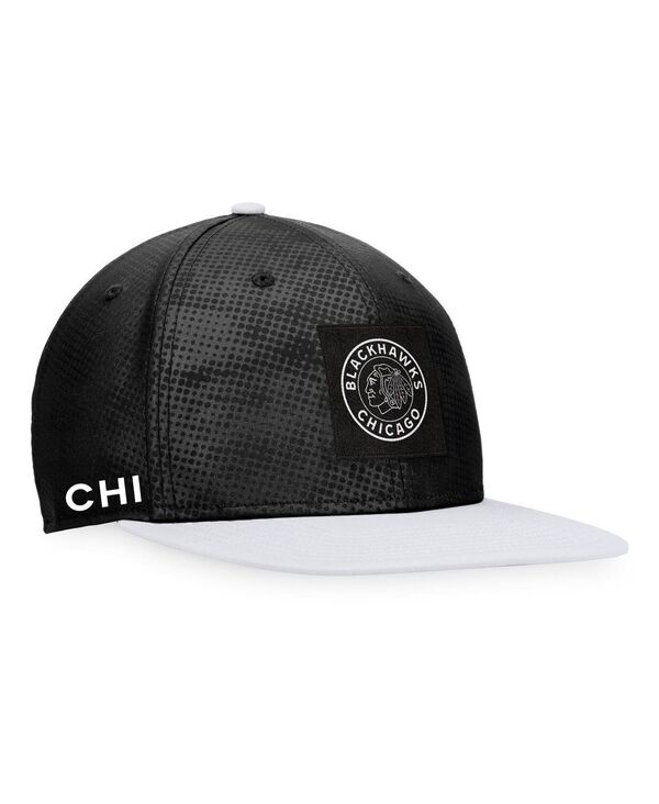 ファナティクス メンズ アクセサリー 帽子 ロゴ Fanatics Men's Black White Chicago Blackhawks Authentic Pro Alternate Logo Snapback Hat Black White ホワイト|ReVida 店