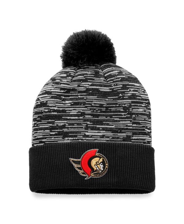 ファナティクス メンズ アクセサリー 帽子 ニット Fanatics Men's Black Ottawa Senators Defender Cuffed Knit Hat with Pom Black ブラック