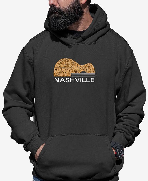 エルエーポップアート メンズ アウター パーカー・スウェット スウェット シャツ LA Pop Art Men's Nashville Guitar Word Art Hooded Sweatshirt Dark Gray グレー