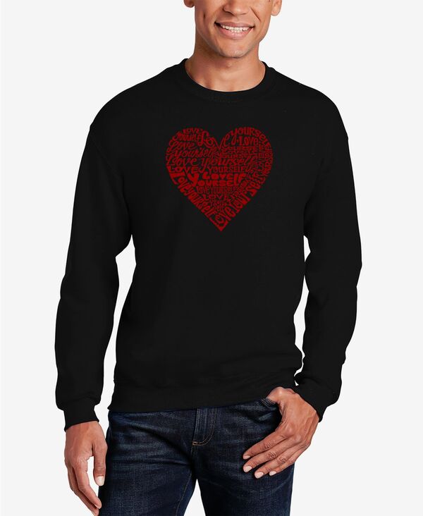 エルエーポップアート メンズ アウター パーカー・スウェット クルーネック スウェット シャツ LA Pop Art Men's Love Yourself Word Art Crewneck Sweatshirt Black ブラック 10,485円