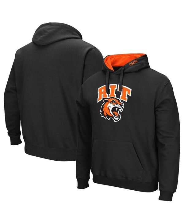 コロシアム メンズ アウター パーカー・スウェット ロゴ パーカー Colosseum Men's Black Rochester Institute of Technology Tigers Arch & Logo Pullover Hoodie Black ブラック