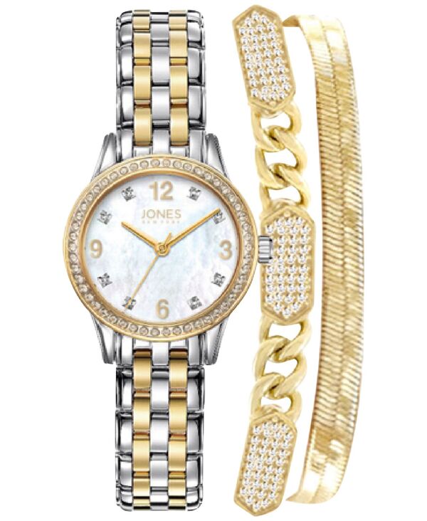 ジョーンズニューヨーク レディース アクセサリー 腕時計 Tシャツ Jones New York Women's Stainless Steel Bracelet Watch Gift Set 30mm Two Tone