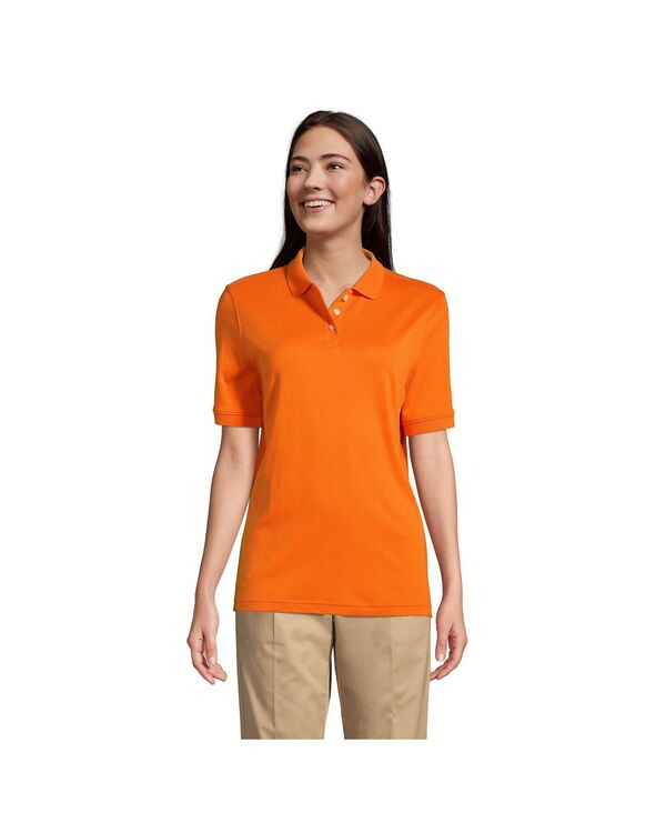 ランズエンド レディース トップス ポロシャツ Lands' End Women's School Uniform Short Sleeve Interlock Polo Shirt Orange spice オレンジ