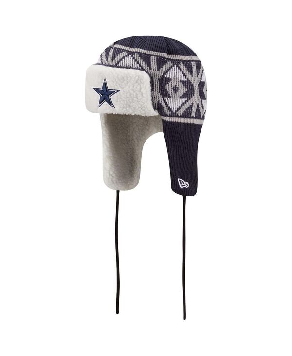 ニューエラ メンズ アクセサリー 帽子 ニット New Era Men's Navy Dallas Cowboys Knit Trapper Hat Navy ネイビー｜ReVida 店