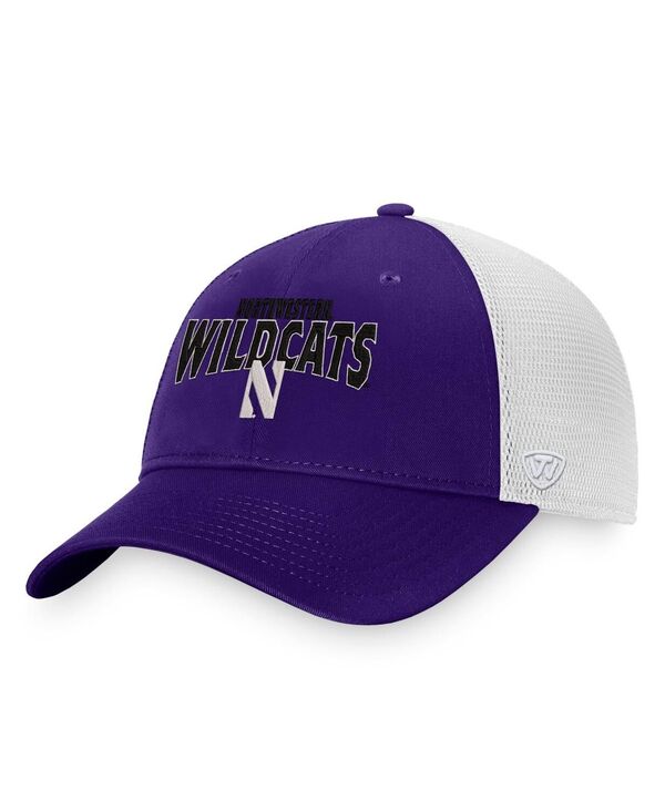トップオブザワールド メンズ アクセサリー 帽子 Top of the World Men's Purple White Northwestern Wildcats Breakout Trucker Snapback Hat Purple パープル