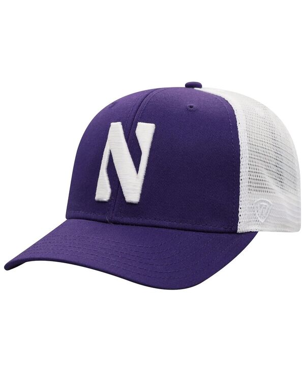 トップオブザワールド メンズ アクセサリー 帽子 Top of the World Men's Purple and White Northwestern Wildcats Trucker Snapback Hat Purple White ホワイト