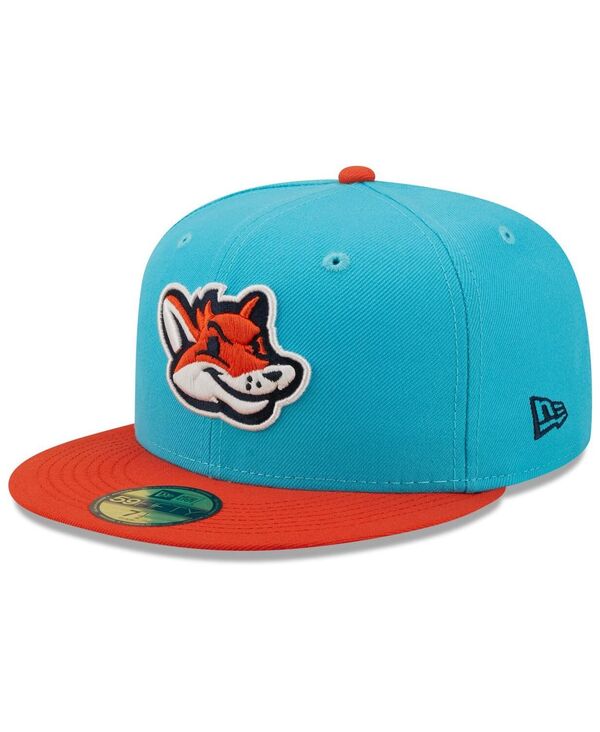 ニューエラ メンズ アクセサリー 帽子 New Era Men's Aqua and Orange Zorros de Somerset Copa De La Diversion 59FIFTY Fitted Hat Aqua Orange アクア