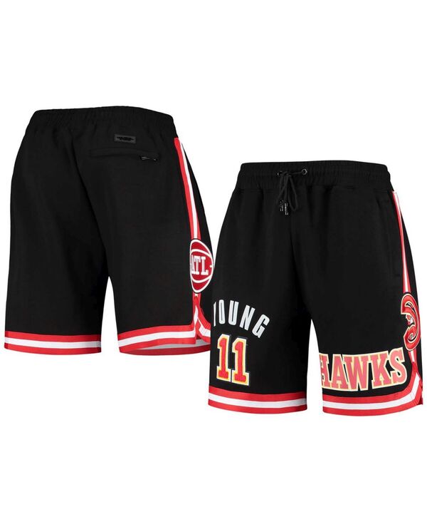 プロスタンダード メンズ ボトムス ハーフパンツ・ショーツ ショートパンツ ロゴ Pro Standard Men's Trae Young Black Atlanta Hawks Historic Logo Player Shorts Black ブラック