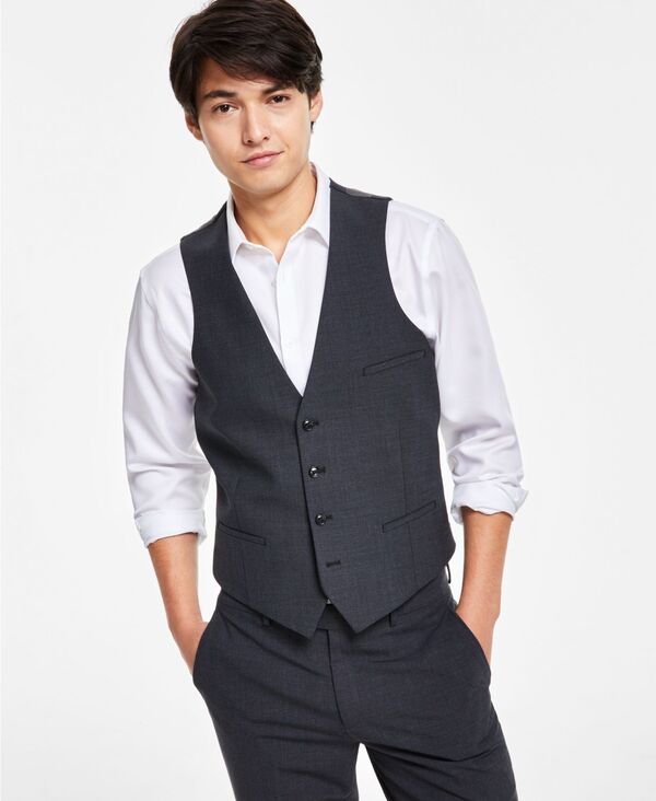 バースリー メンズ トップス ベスト ウール Bar III Men's Slim-Fit Wool Suit Vest Charcoal チャコール|ReVida 店