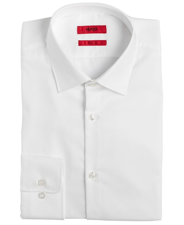 ヒューゴボス メンズ トップス シャツ スリムフィット コットン Hugo Boss Men's Slim Fit Solid Cotton Dress Shirt White ホワイト 17,136円