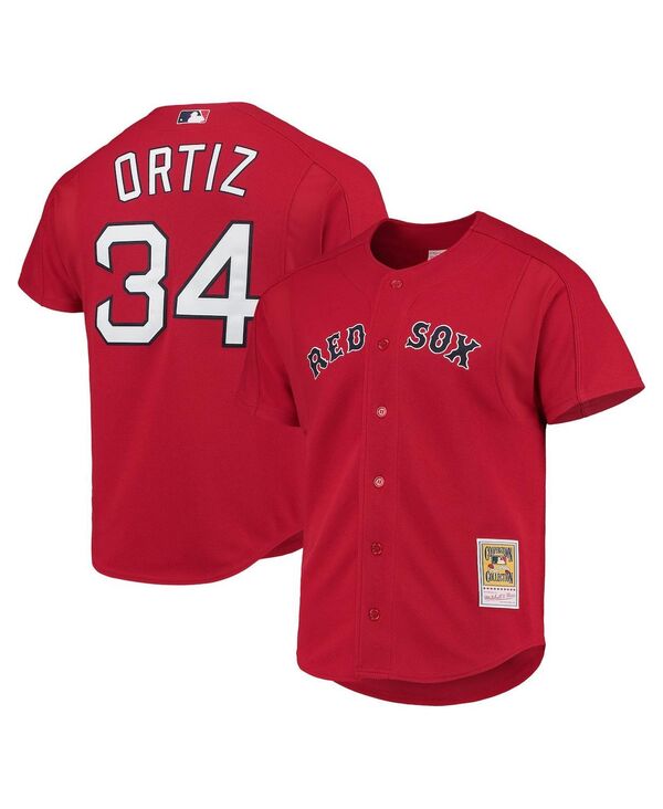ミッチェル&ネス メンズ トップス シャツ メッシュ ジャージー Mitchell & Ness Men's David Ortiz Red Boston Red Sox Cooperstown Collection Mesh Batting Practice Jersey Red レッド