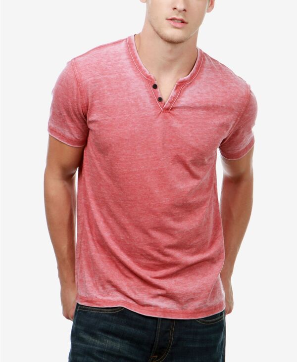 ラッキーブランド メンズ トップス Tシャツ Lucky Brand Men's Venice Burnout Notch Short Sleeves T-shirt Cowhide Red レッド｜ReVida 店