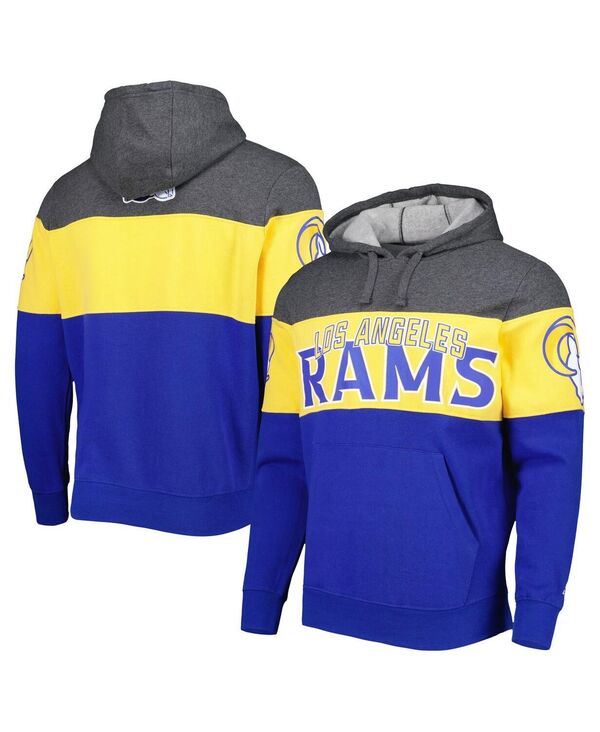 クランク メンズ アウター パーカー・スウェット パーカー Starter Men\u0027s Heather Charcoal Royal Los Angeles Rams Extreme Pullover Hoodie Heather Charcoal Royal 濃灰色