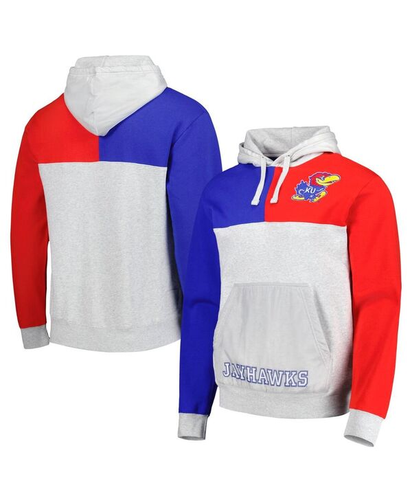 ミッチェル&ネス メンズ アウター パーカー・スウェット パーカー Mitchell & Ness Men's Heather Gray Kansas Jayhawks Tie-Breaker Pullover Hoodie Heather Gray グレー