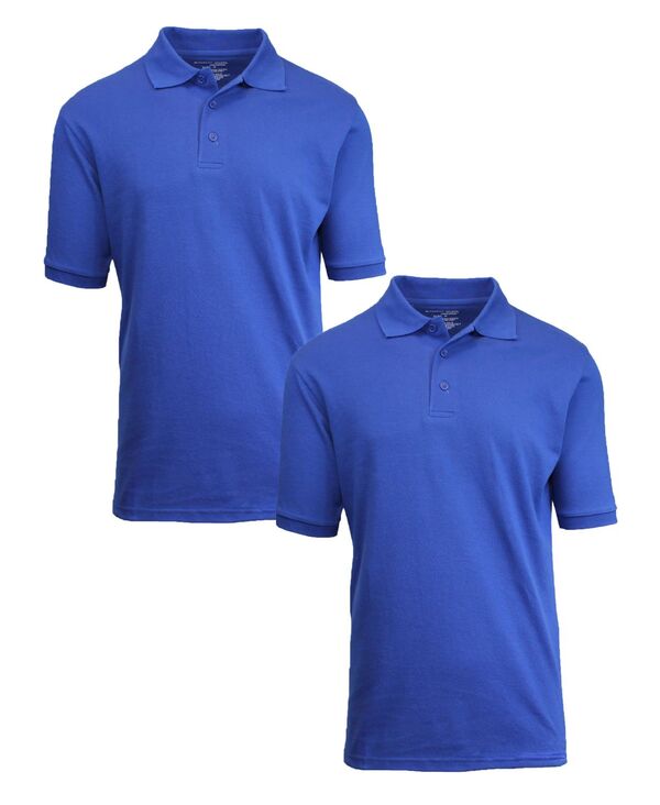 ギャラクシーバイハルビック メンズ トップス ポロシャツ Galaxy By Harvic Men's Short Sleeve Pique Polo Shirt Pack of 2 Royal
