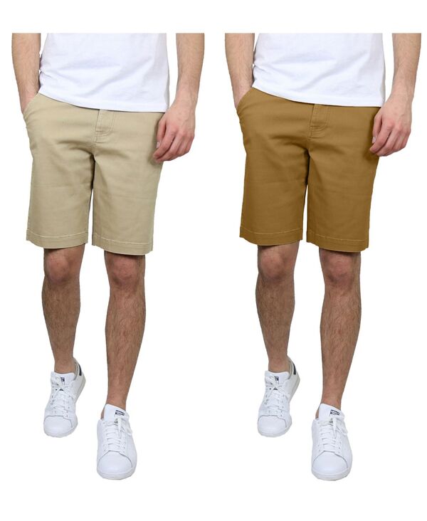ギャラクシーバイハルビック メンズ ボトムス ハーフパンツ・ショーツ スリムフィット ショートパンツ Galaxy By Harvic Men's 5 Pocket Flat Front Slim Fit Stretch Chino Shorts Pack of 2 Khaki Olive オリーブ