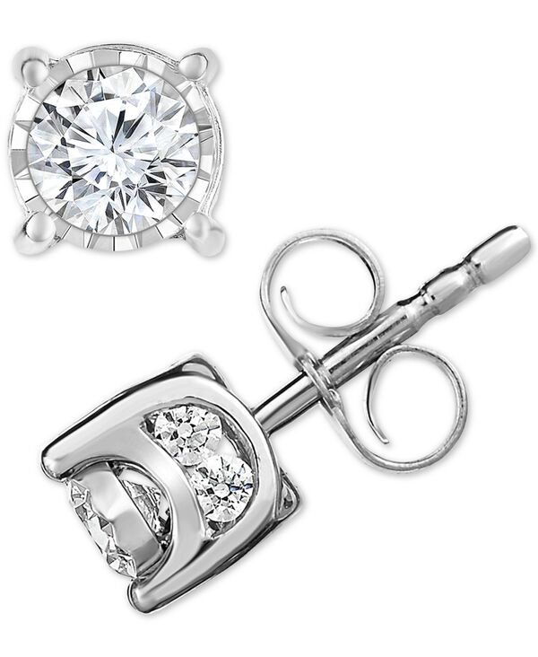 トゥルーミラクル レディース アクセサリー ピアス・イヤリング TruMiracle Diamond Stud Earrings (1/2 ct. t.w.) in 14k White Gold ホワイト