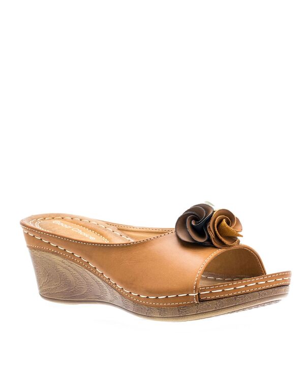 ジーシーシューズ レディース シューズ サンダル GC Shoes Women's Sydney Rosette Wedge Sandals Tan タン