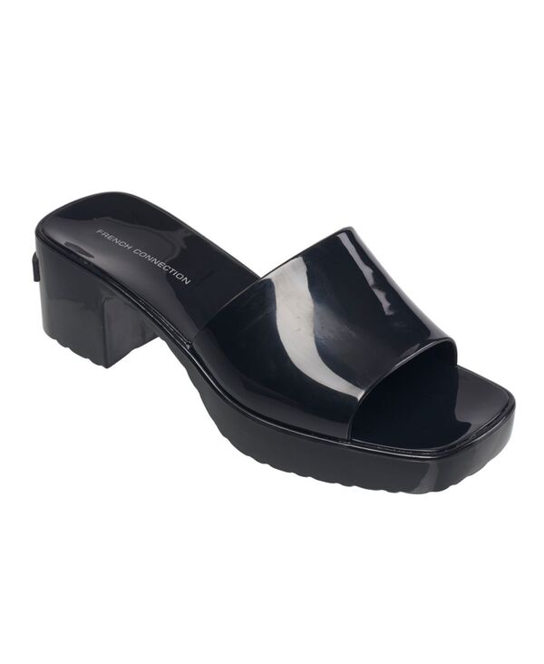 フレンチコネクション レディース シューズ サンダル ヒール French Connection Women's Almira Slip On Open Toe Heel Sandal Black ブラック