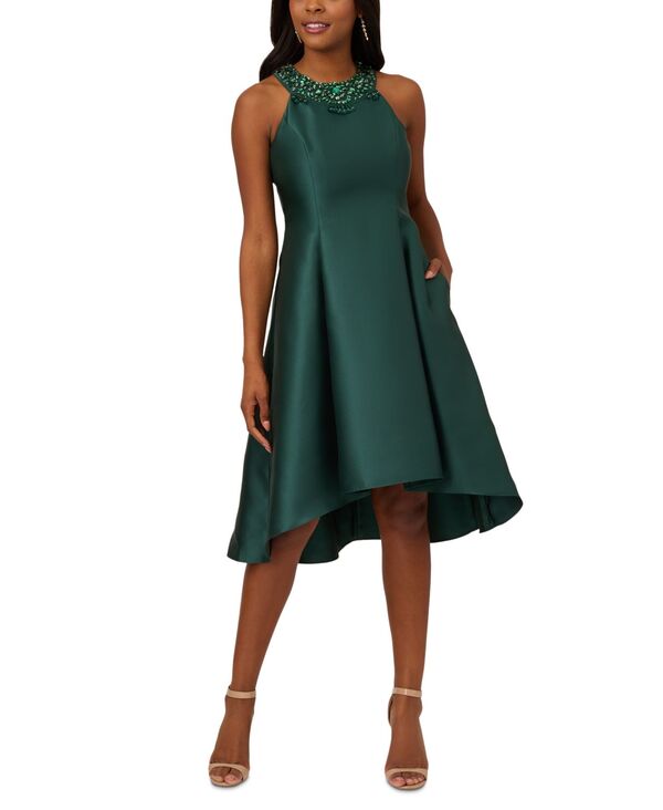 アドリアナ パペル レディース トップス ワンピース Adrianna Papell Rhinestone High-Low Dress DARK FOREST フォレスト