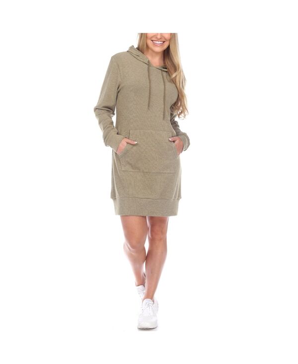 ホワイトマーク レディース トップス ワンピース スウェット シャツ パーカー White Mark Women's Hoodie Sweatshirt Dress Light Green グリーン|ReVida 店