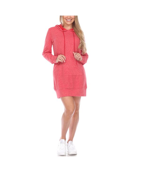 ホワイトマーク レディース トップス ワンピース スウェット シャツ パーカー White Mark Women's Hoodie Sweatshirt Dress Medium Red レッド｜ReVida 店