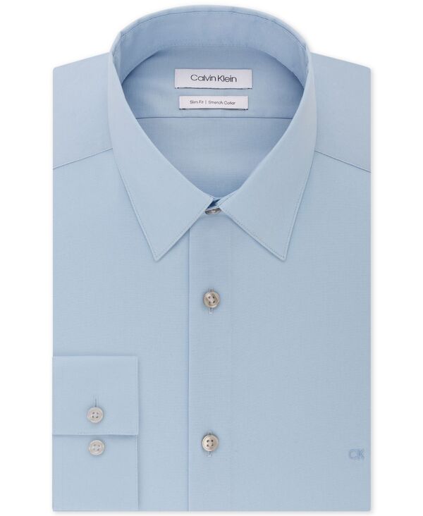 カルバンクライン メンズ トップス シャツ Calvin Klein Men's Slim-Fit Stretch Dress Shirt Light Blue ブルー