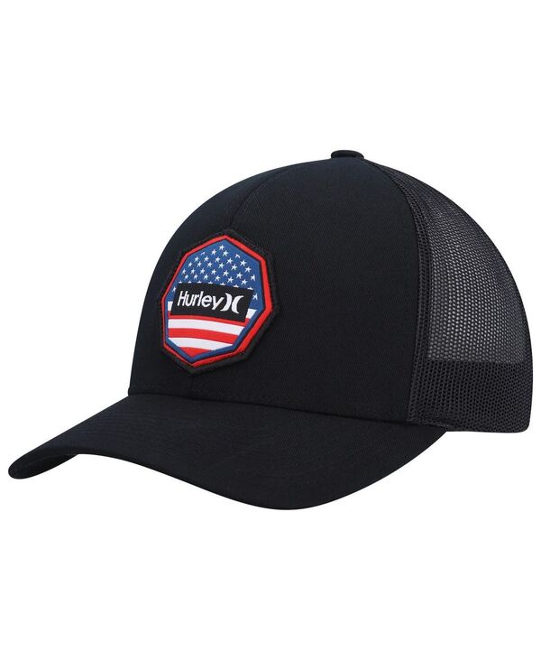 ハーレー メンズ アクセサリー 帽子 Hurley Men's Black Ultra Destination United States Trucker Snapback Hat Black ブラック 7,685円