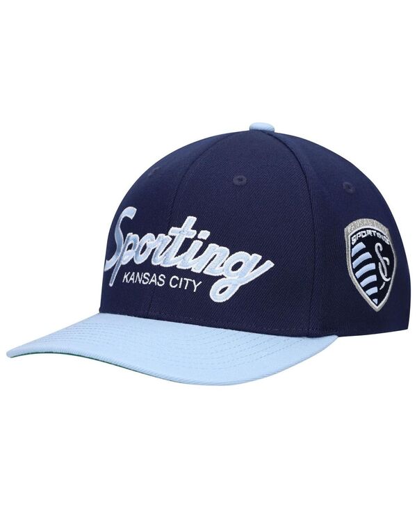 ミッチェル&ネス メンズ アクセサリー 帽子 Mitchell & Ness Men's Navy Sporting Kansas City Team Script 2.0 Stretch Snapback Hat Navy ネイビー