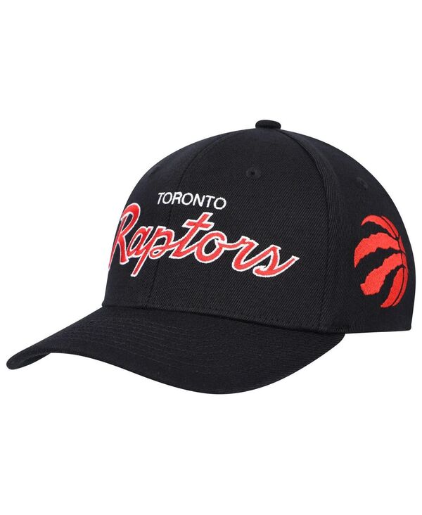 ミッチェル&ネス メンズ アクセサリー 帽子 Mitchell & Ness Men's Black Toronto Raptors MVP Team Script 2.0 Stretch Snapback Hat Black ブラック｜ReVida 店
