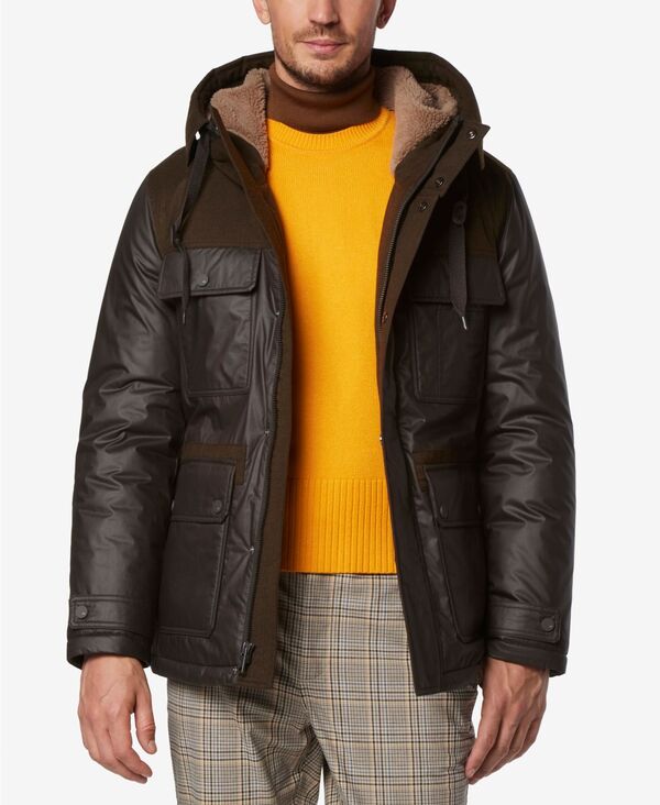 マークニューヨーク メンズ アウター ジャケット・ブルゾン パーカー ウール Marc New York Men's Harrigan Resin & Faux Wool Combo Parka Canteen