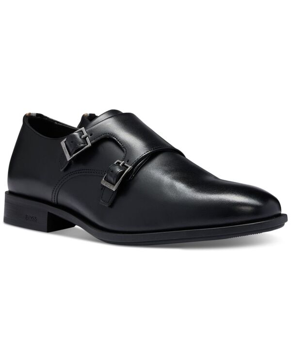 ヒューゴボス メンズ シューズ ドレスシューズ モンクストラップ モンク ワンピース Hugo Boss Men's Colby Double-Buckle Monk Strap Dress Shoes Black ブラック