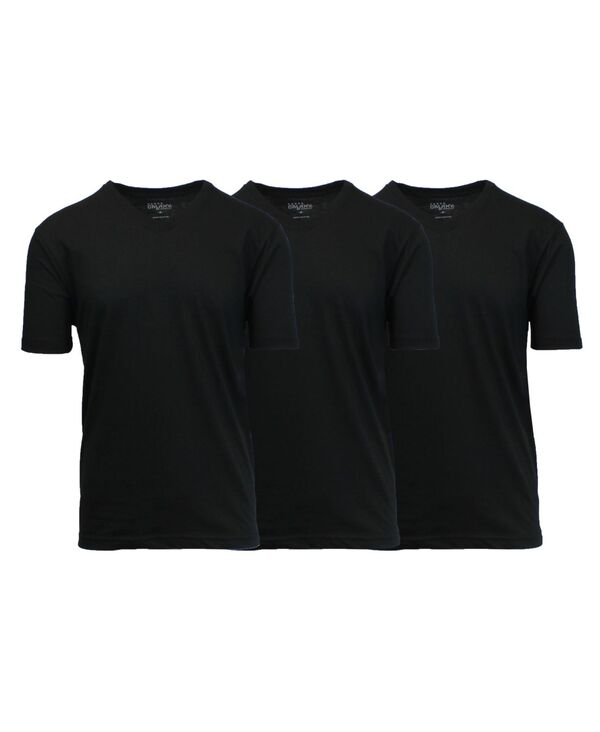 ギャラクシーバイハルビック メンズ トップス Tシャツ Vネック シャツ Galaxy By Harvic Men's Short Sleeve V-Neck T-shirt Pack of 3 Black X 3 ブラック|ReVida 店