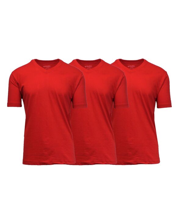 ギャラクシーバイハルビック メンズ トップス Tシャツ Vネック シャツ Galaxy By Harvic Men's Short Sleeve V-Neck T-shirt Pack of 3 Red X 3 レッド