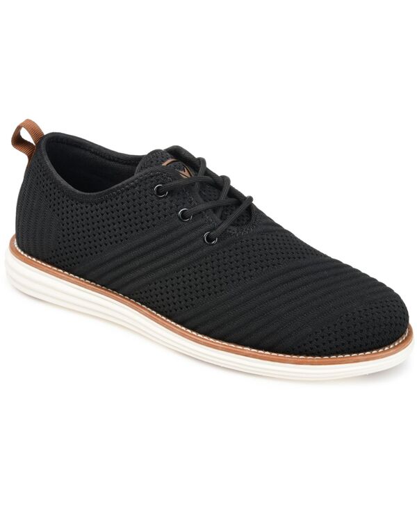 バンス メンズ シューズ ドレスシューズ ワンピース レース ニット Vance Co. Men's Novak Wide Width Tru Comfort Foam Knit Lace-Up Round Toe Dress Shoes Black ブラック｜ReVida 店